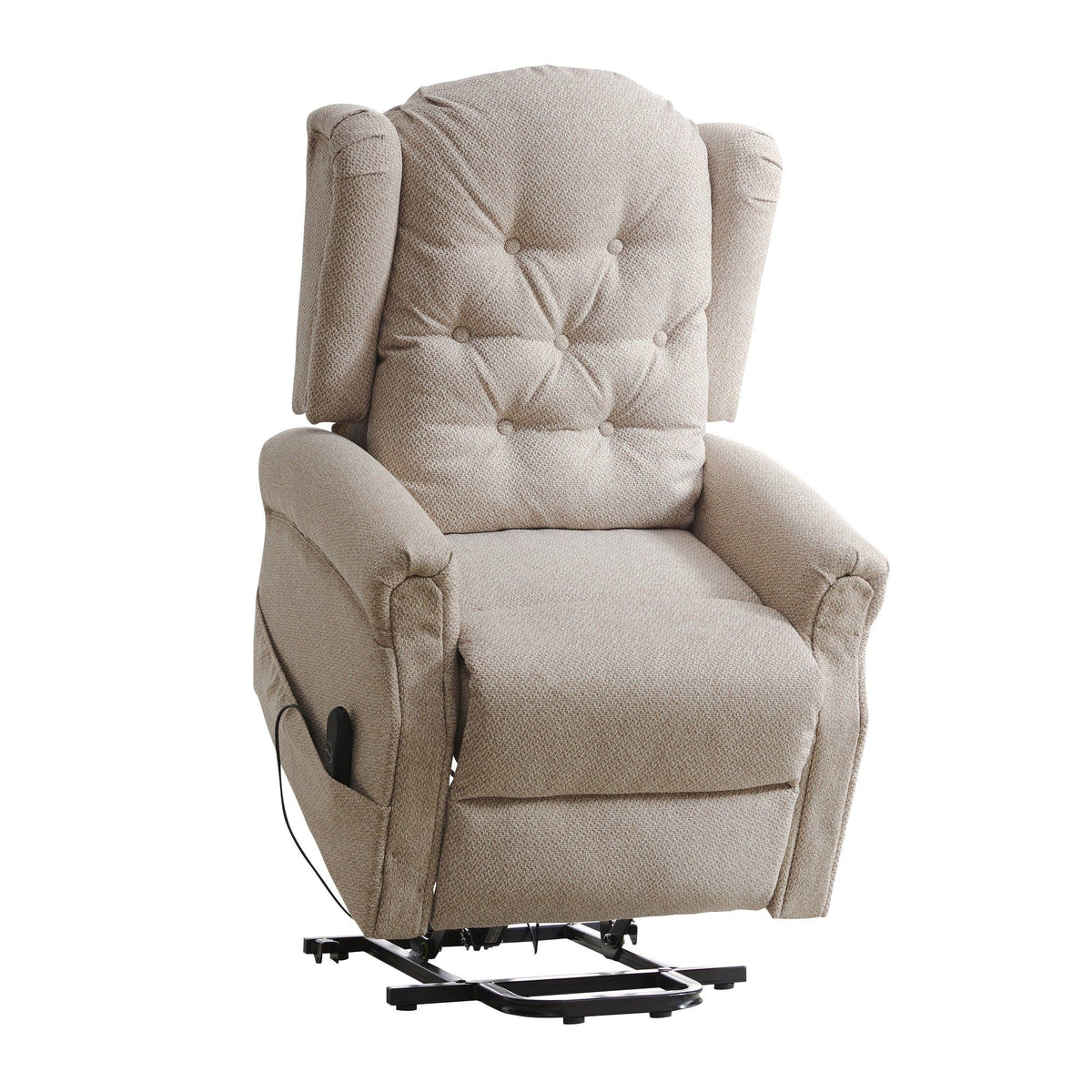 Fabric Heat & Massage Electric Lift-Assist Recliner Chair (button back)