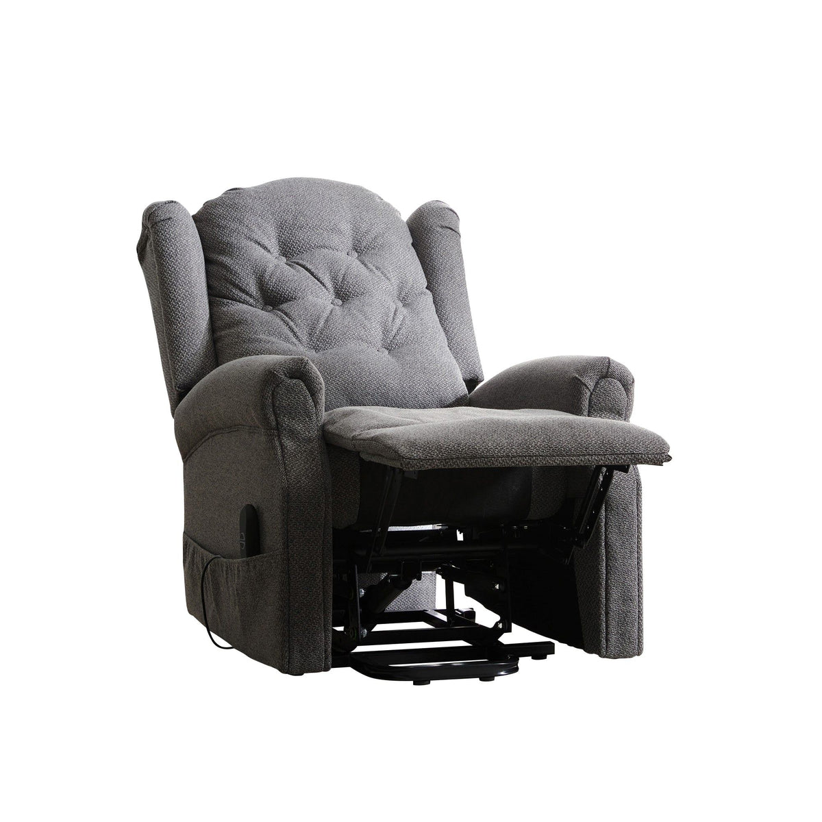 Fabric Heat & Massage Electric Lift-Assist Recliner Chair (button back)