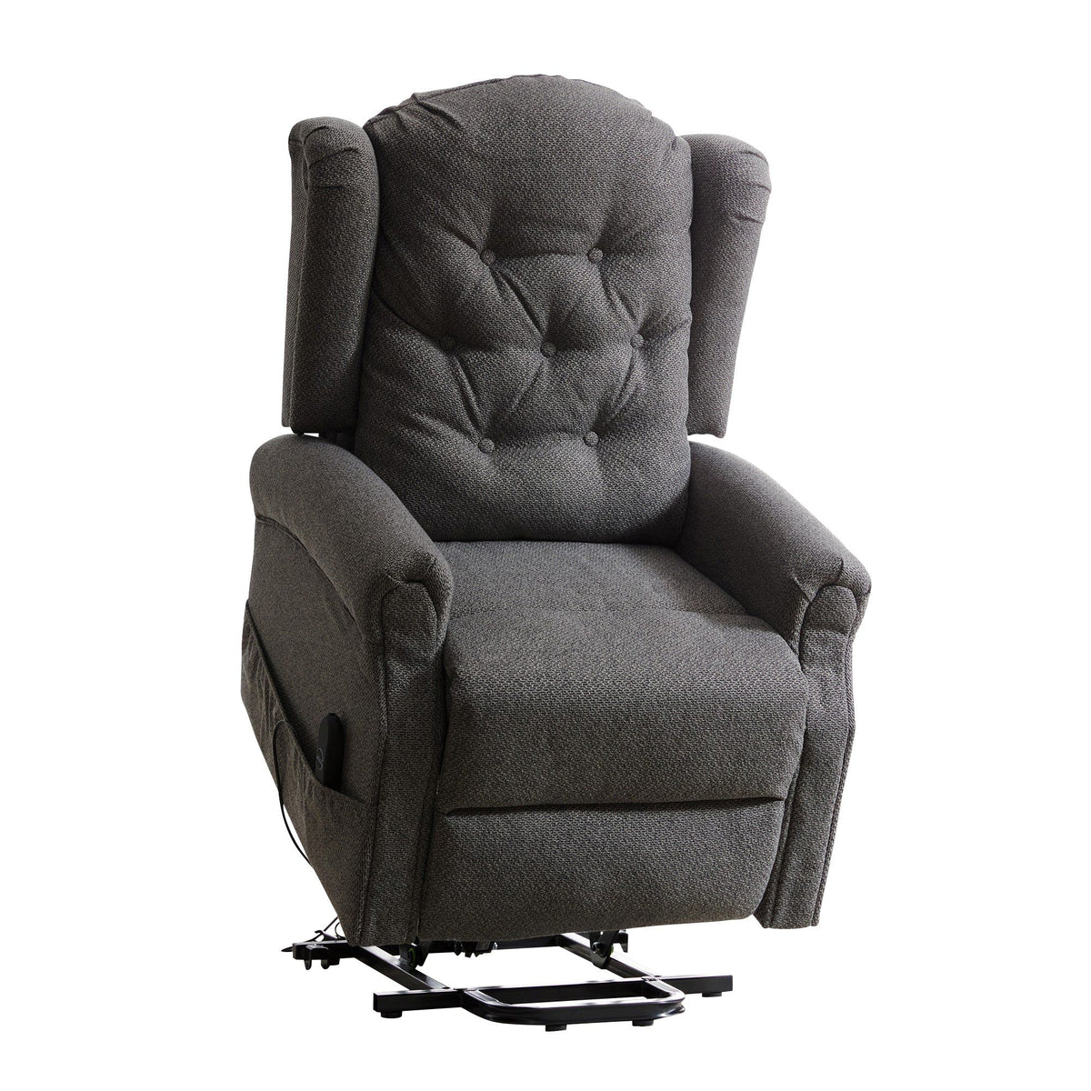Fabric Heat & Massage Electric Lift-Assist Recliner Chair (button back)