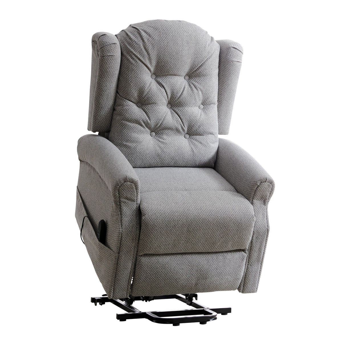 Fabric Heat & Massage Electric Lift-Assist Recliner Chair (button back)