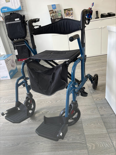 Lightweight 2-in-1 Wheelchair Walker