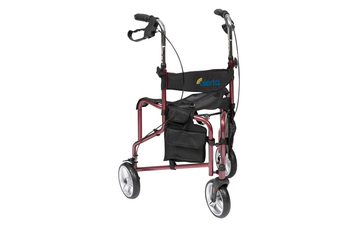 Three-Wheel Lightweight Walker with Seat & Bag