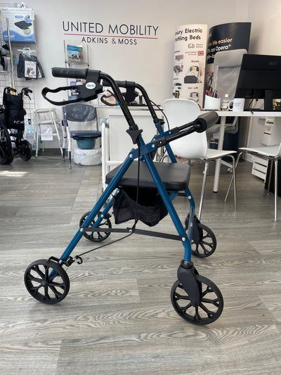 Four-Wheel Aluminium Rollator with Solid Back