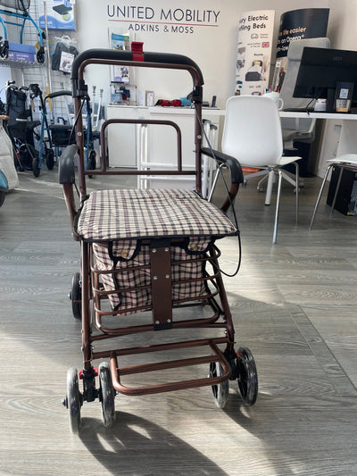 Foldable Shopping Trolley with Seat