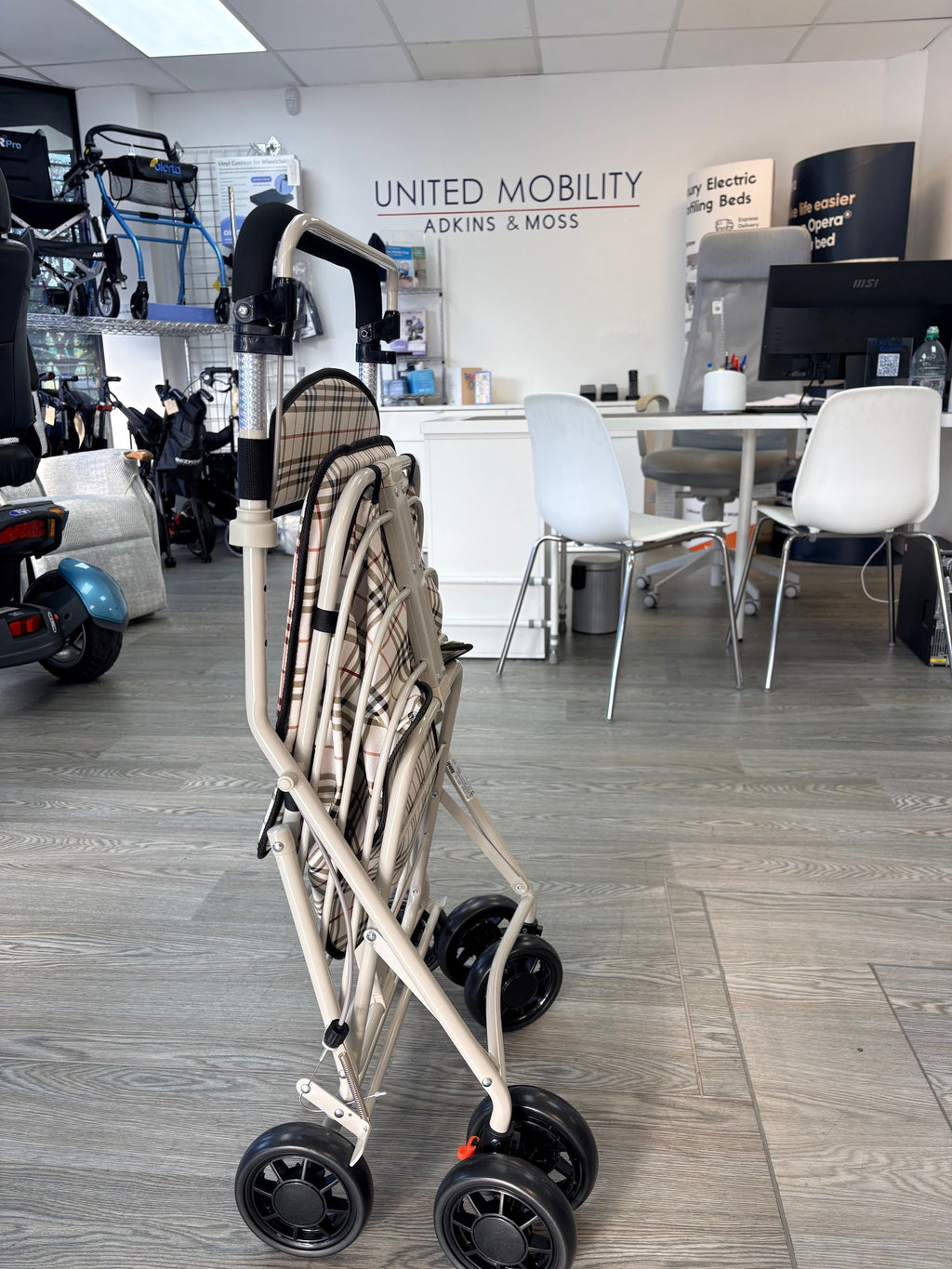 Shopping Trolley Brown Check