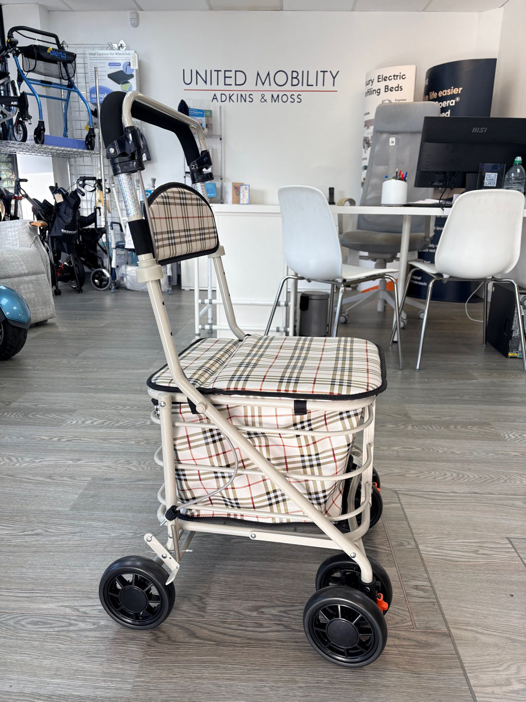 Shopping Trolley Brown Check