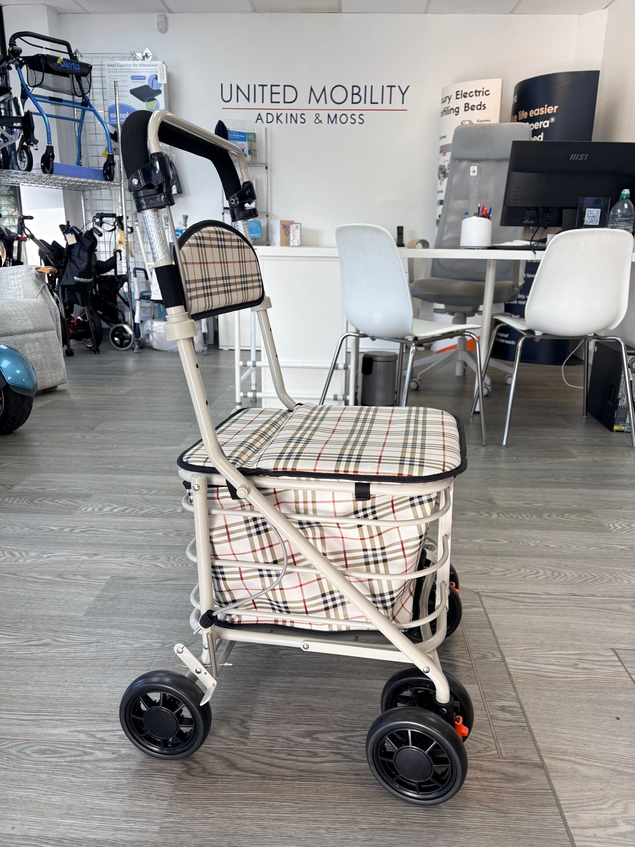 Shopping Trolley Brown Check