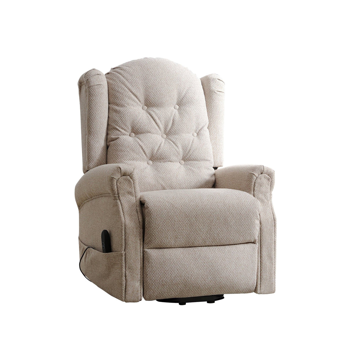 Fabric Heat & Massage Electric Lift-Assist Recliner Chair (button back)