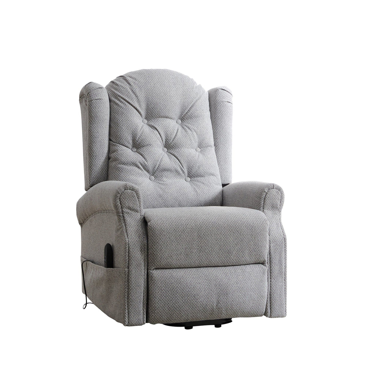 Fabric Heat & Massage Electric Lift-Assist Recliner Chair (button back)