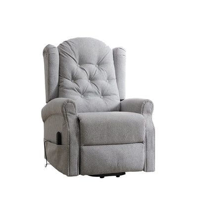 Fabric Heat & Massage Electric Lift-Assist Recliner Chair (button back)