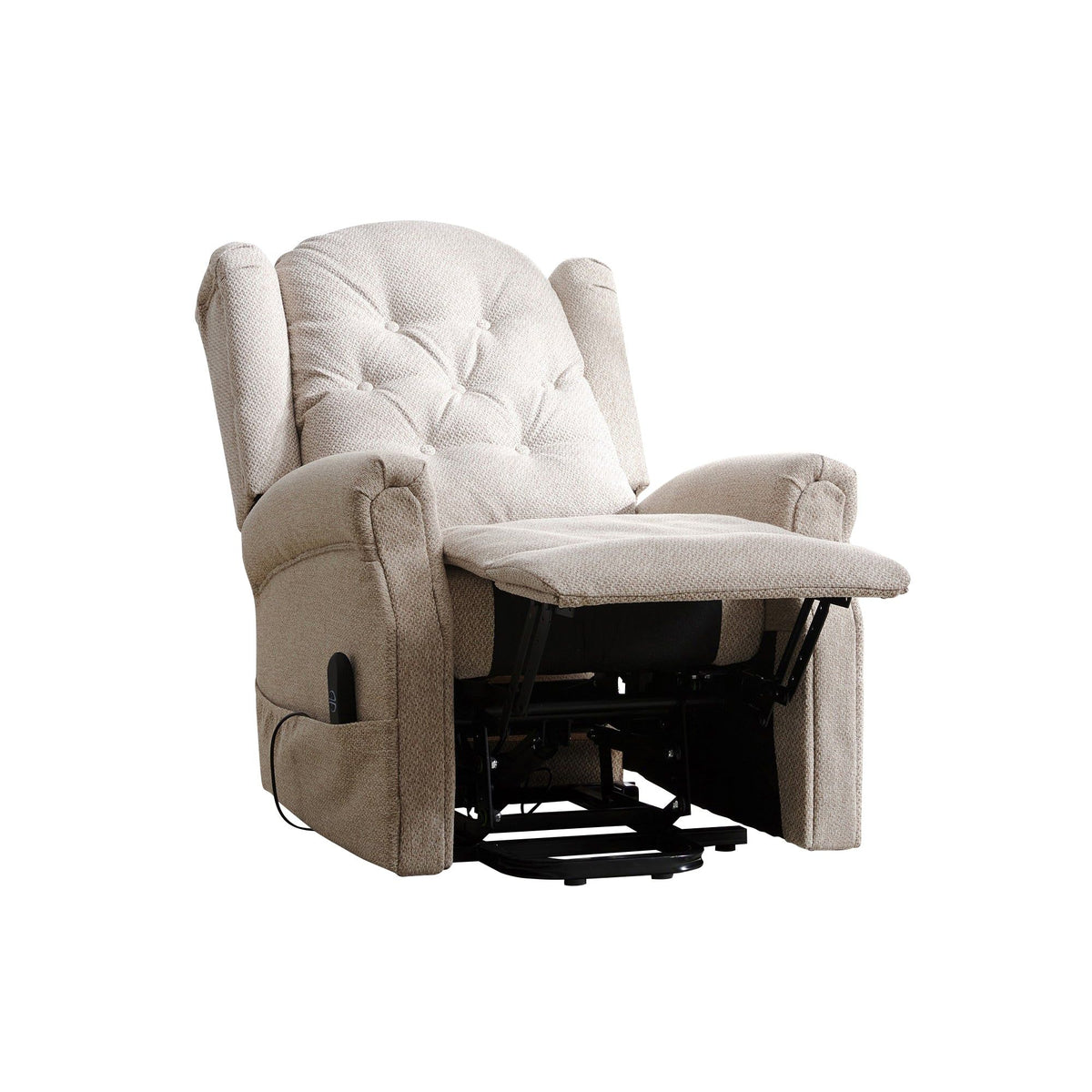 Fabric Heat & Massage Electric Lift-Assist Recliner Chair (button back)