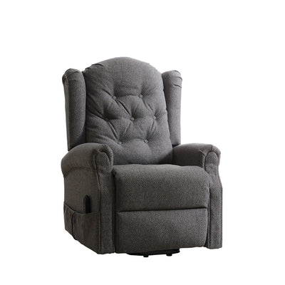 Fabric Heat & Massage Electric Lift-Assist Recliner Chair (button back)