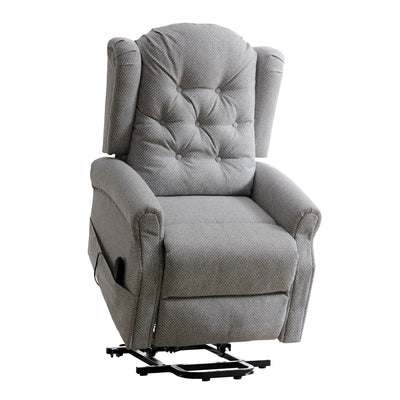 Fabric Heat & Massage Electric Lift-Assist Recliner Chair (button back)