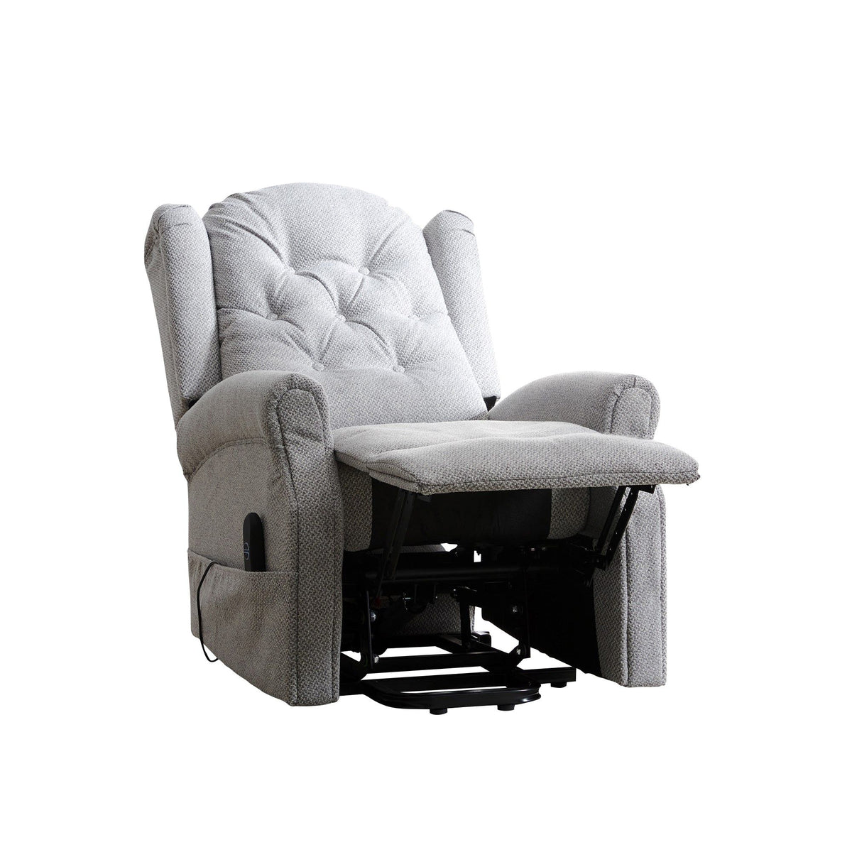 Fabric Heat & Massage Electric Lift-Assist Recliner Chair (button back)