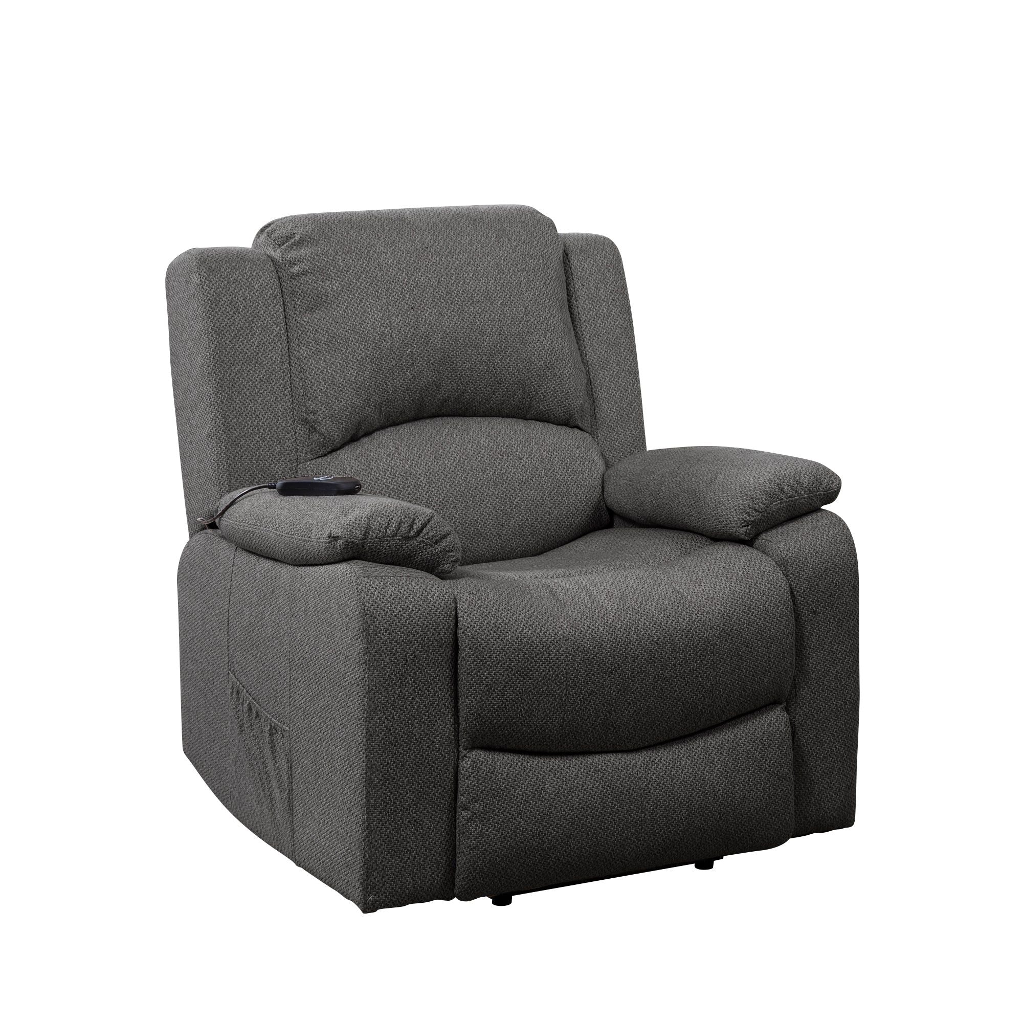 Fabric Heat & Massage Electric Lift-Assist Recliner Chair