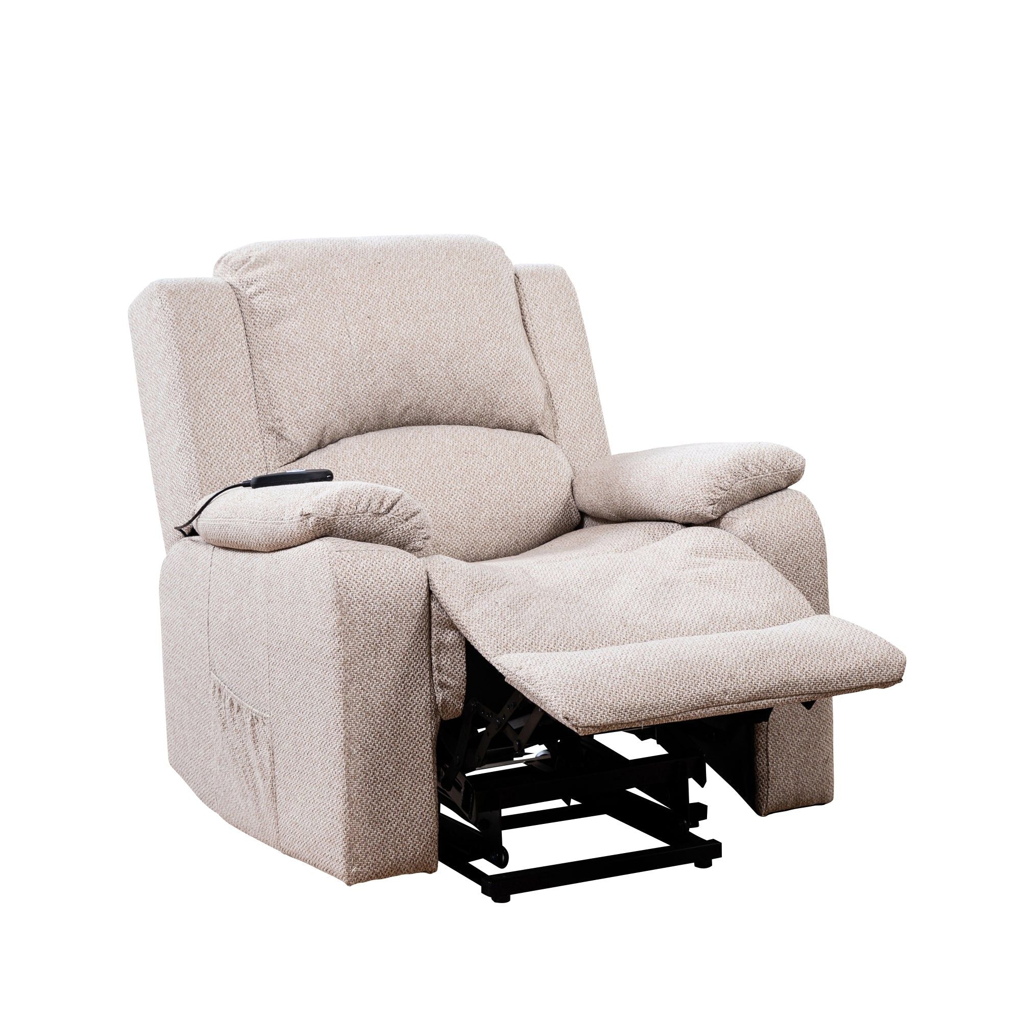 Fabric Heat & Massage Electric Lift-Assist Recliner Chair