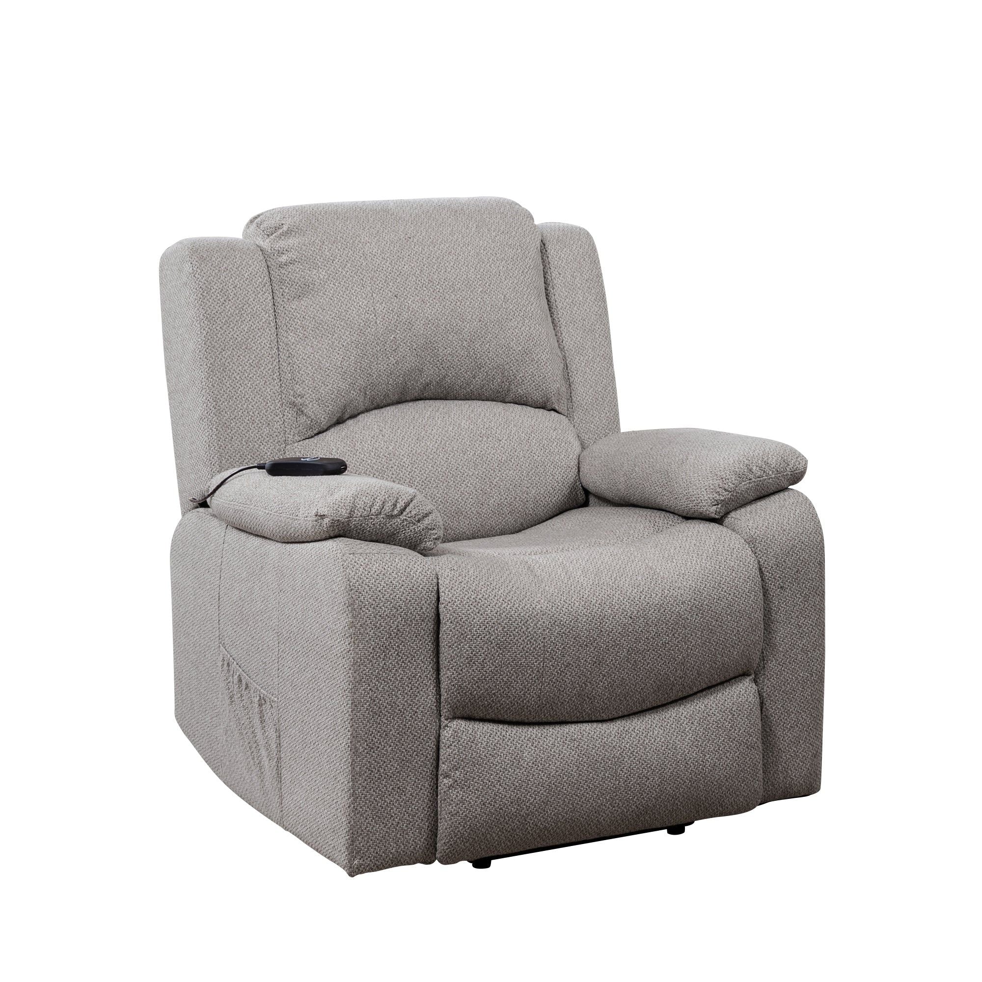Fabric Heat & Massage Electric Lift-Assist Recliner Chair